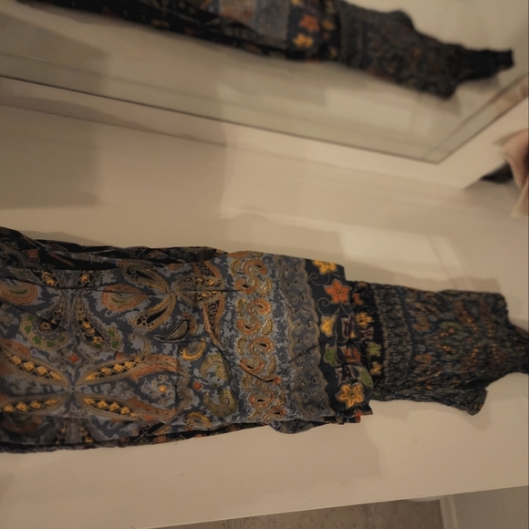 πLong Boho Patterned Paisley Romper Size 4π - Picture 6 of 8